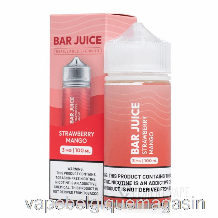 Vape Shop Bruxelles Fraise Mangue - Bar Jus - 100ml 0mg